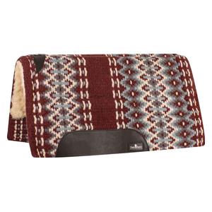 Sensorflex Wool Blanket Top Horse Saddle Pad  - Burgundy/Blue Classic Equine